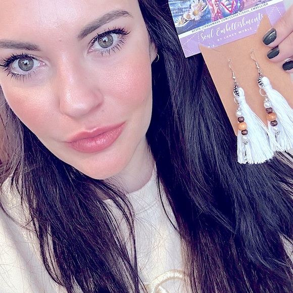 🆕hOmEmAdE w/LÖVE=jEwLeRy🏹BoHeMiAn EaRrInGs»-»MaCrÄmË DaNgLes TaSsLe aRtWoRk«-« - Picture 6 of 16